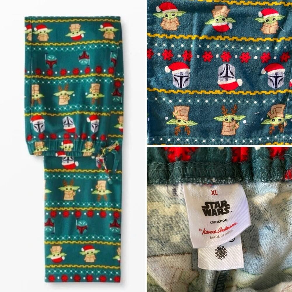 Hanna Andersson STAR WARS™ Grogu Adult Unisex Flannel Pajama Pant, XL EUC